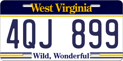 WV license plate 4QJ899