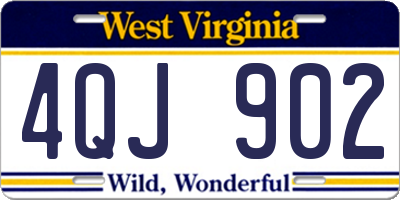WV license plate 4QJ902
