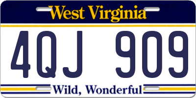 WV license plate 4QJ909