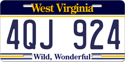 WV license plate 4QJ924