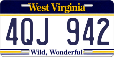 WV license plate 4QJ942