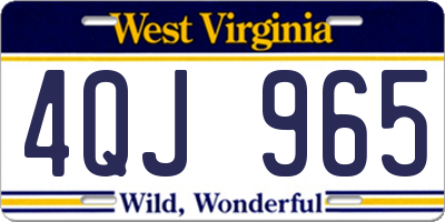 WV license plate 4QJ965