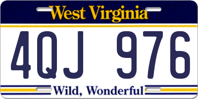 WV license plate 4QJ976