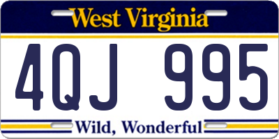 WV license plate 4QJ995