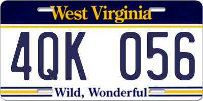 WV license plate 4QK056