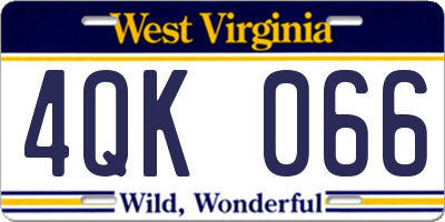 WV license plate 4QK066