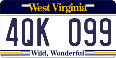 WV license plate 4QK099