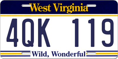 WV license plate 4QK119