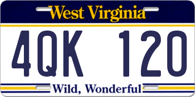 WV license plate 4QK120