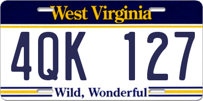 WV license plate 4QK127