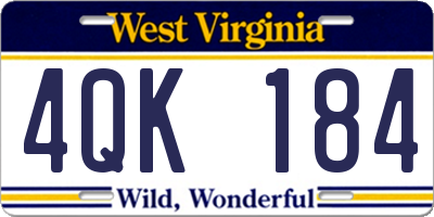 WV license plate 4QK184