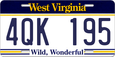 WV license plate 4QK195