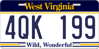 WV license plate 4QK199