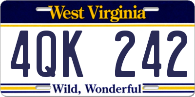 WV license plate 4QK242