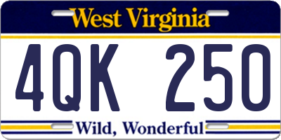 WV license plate 4QK250