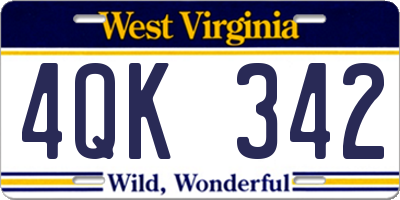 WV license plate 4QK342