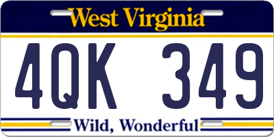 WV license plate 4QK349