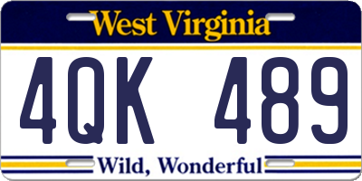 WV license plate 4QK489