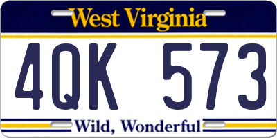 WV license plate 4QK573