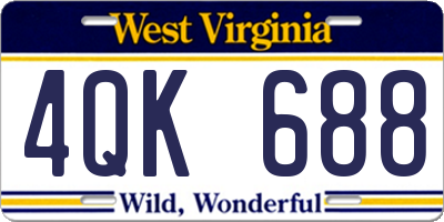 WV license plate 4QK688