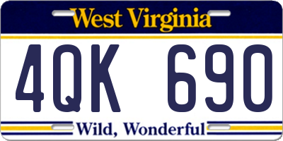 WV license plate 4QK690