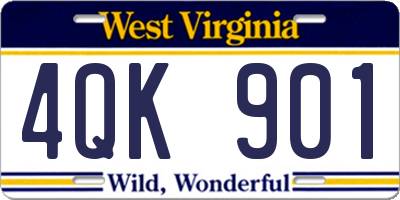 WV license plate 4QK901