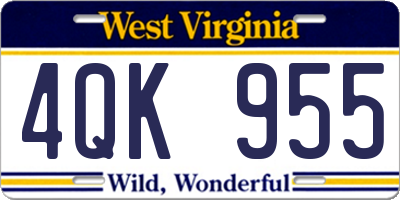 WV license plate 4QK955