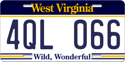 WV license plate 4QL066
