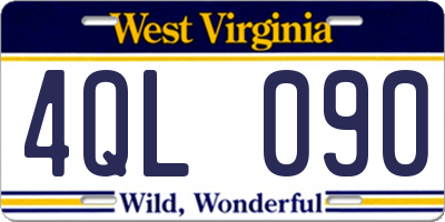 WV license plate 4QL090