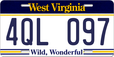 WV license plate 4QL097