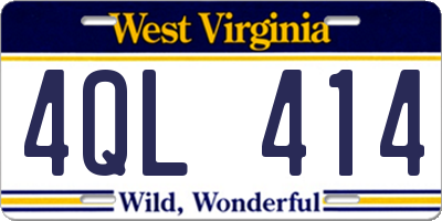 WV license plate 4QL414