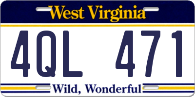 WV license plate 4QL471