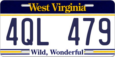 WV license plate 4QL479
