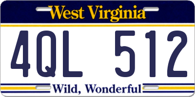WV license plate 4QL512