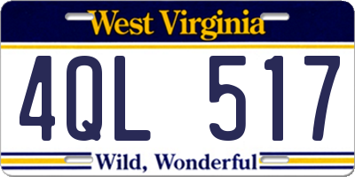 WV license plate 4QL517