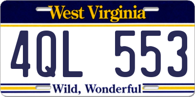 WV license plate 4QL553