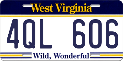 WV license plate 4QL606