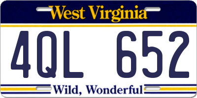 WV license plate 4QL652