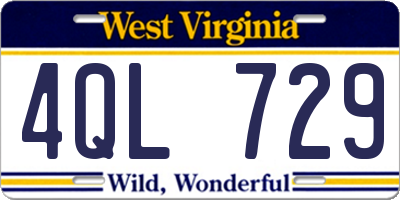 WV license plate 4QL729