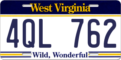WV license plate 4QL762