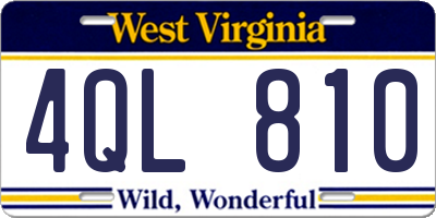 WV license plate 4QL810