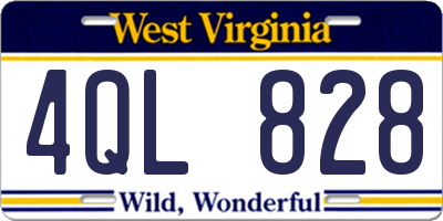 WV license plate 4QL828