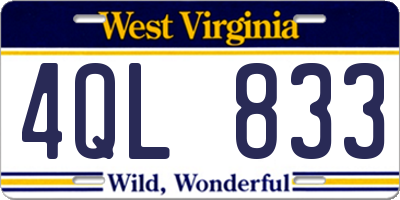 WV license plate 4QL833