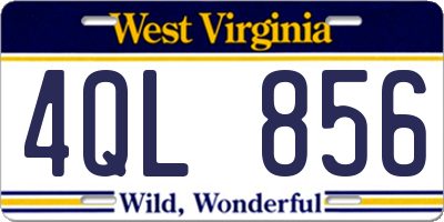 WV license plate 4QL856