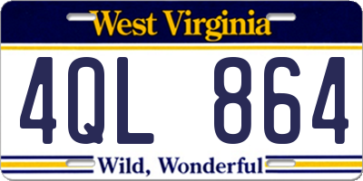 WV license plate 4QL864