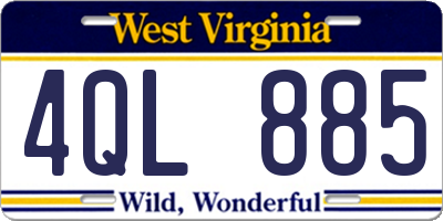WV license plate 4QL885