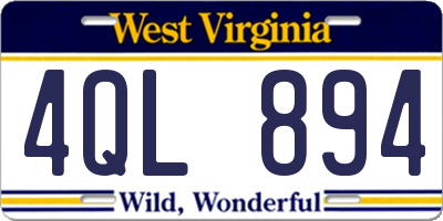 WV license plate 4QL894