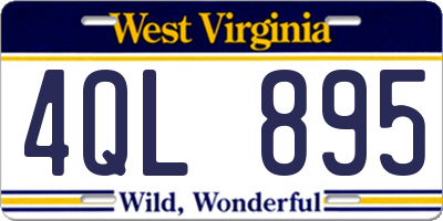 WV license plate 4QL895