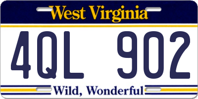 WV license plate 4QL902