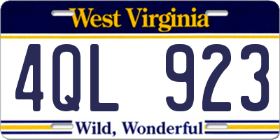 WV license plate 4QL923